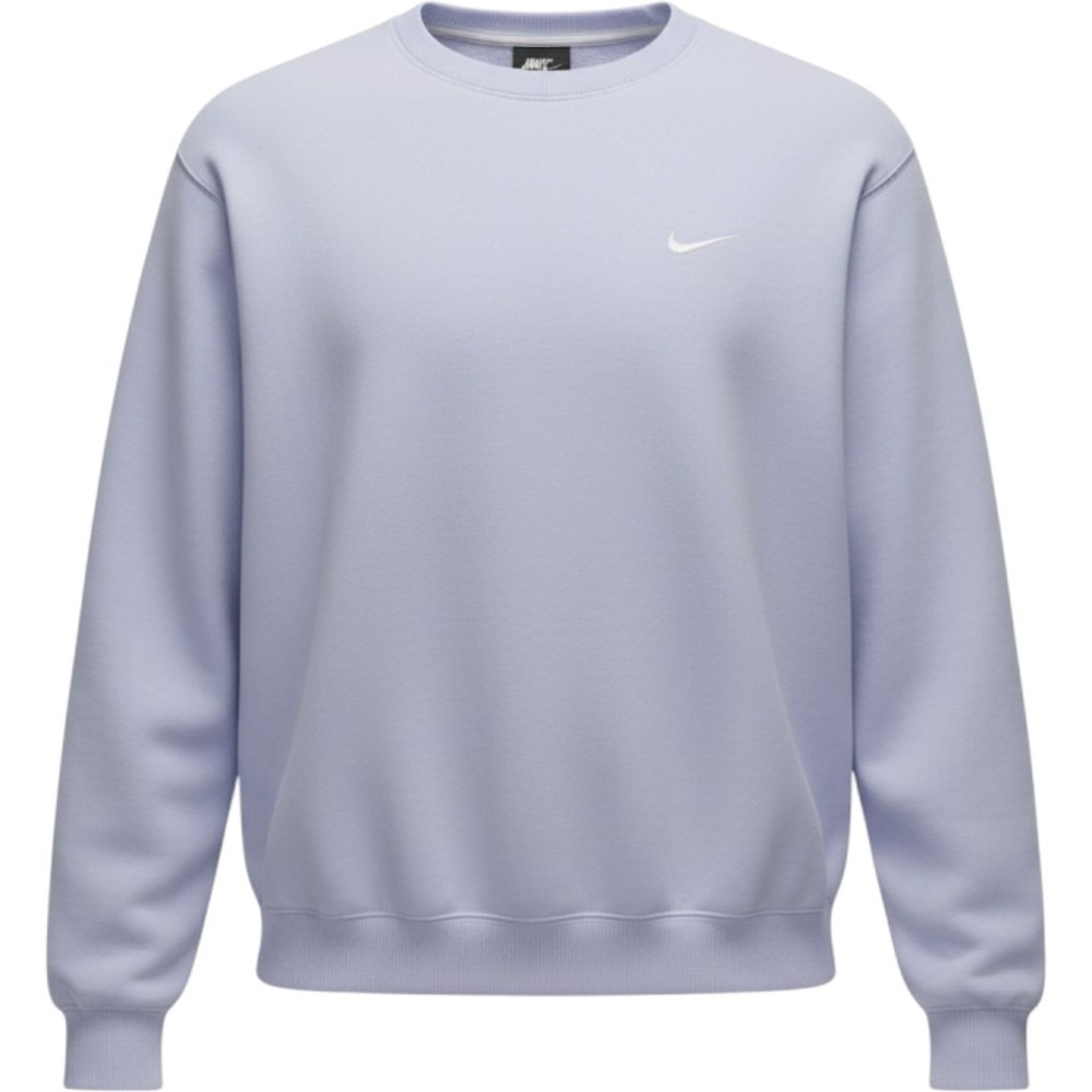 NIKE Mens XL Light Blue Crewneck Sweatshirt Embroidered Swoosh 100 Cotton Top
